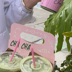 matcha pink aesthetic